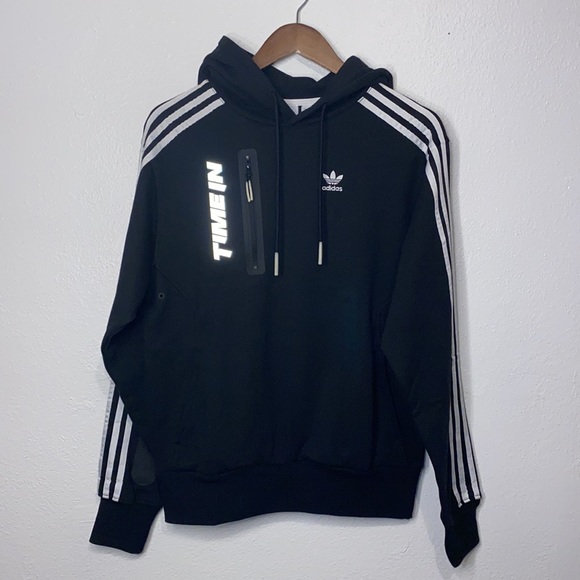 Adidas Pullover Hoodie with Drawstring Hood and Split Kangaroo Pocket - Picture 6 of 9